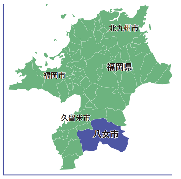 八女市役所の図